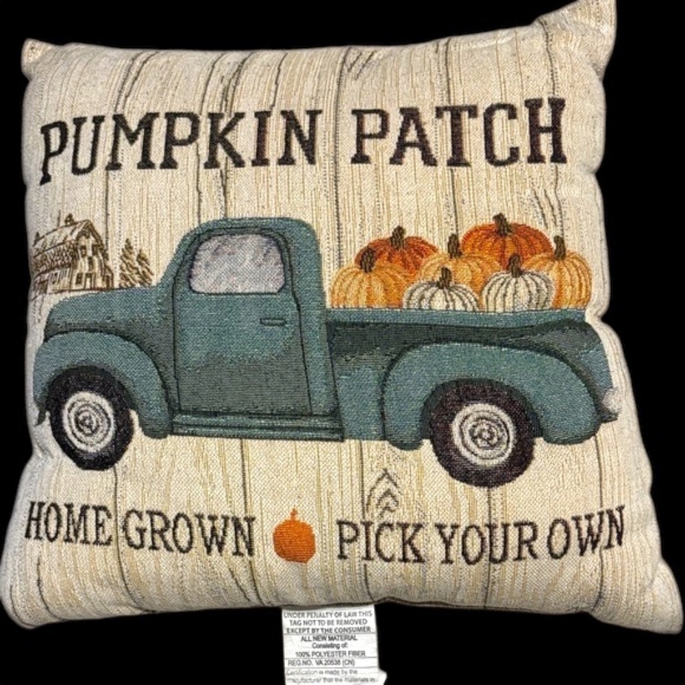 Pumpkin Patch Truck Pillow - Picture 1 of 1